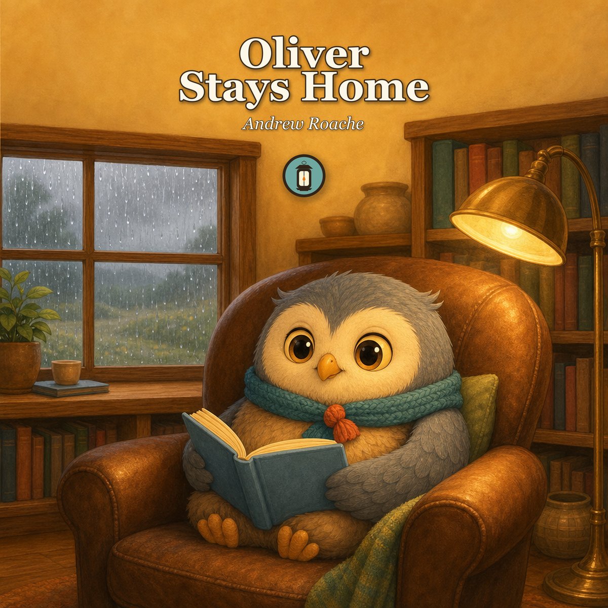 Oliver Stays Home - picture book cover by Lantern Path Books.