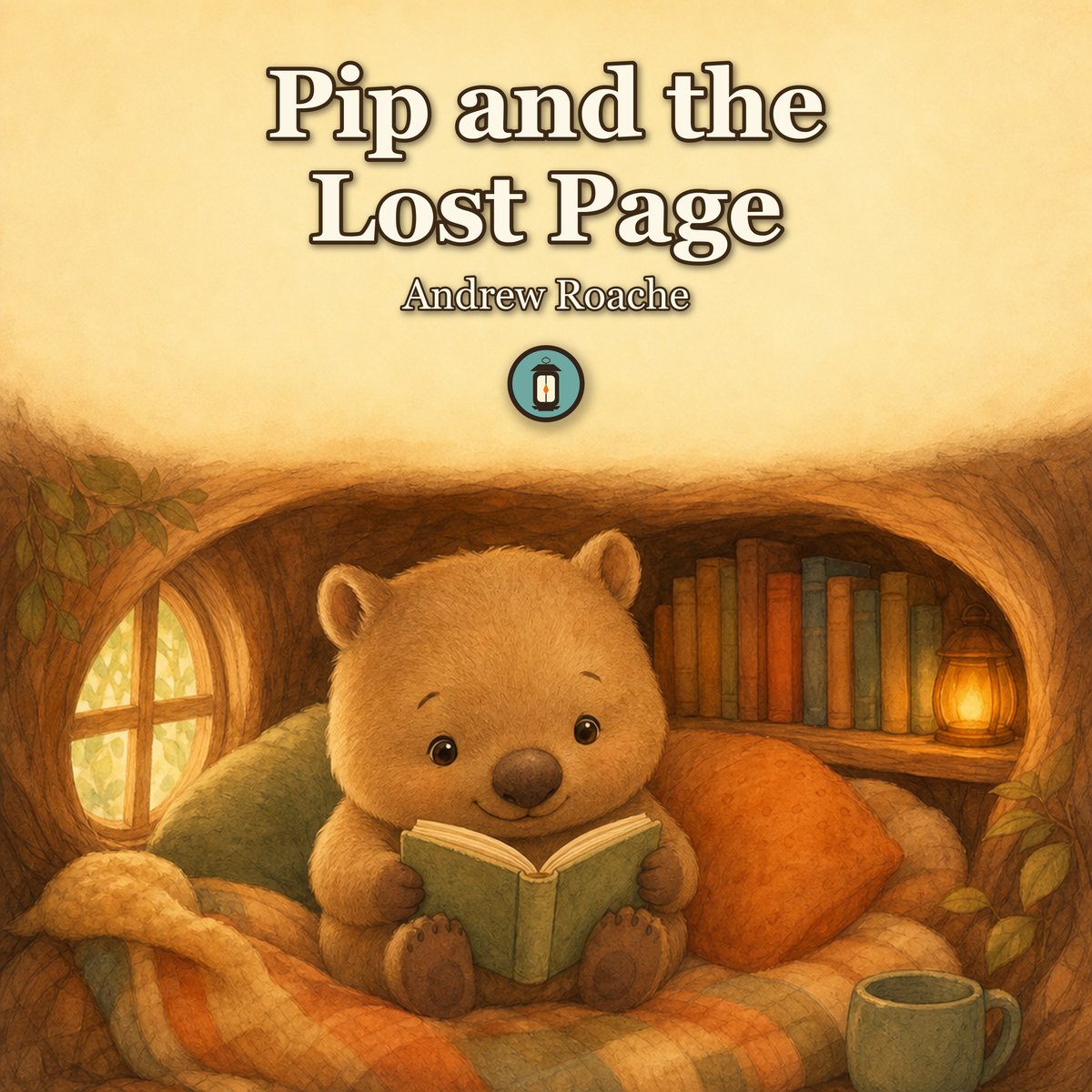 Pip and the Lost Page - picture book cover by Lantern Path Books.