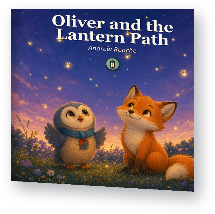 Oliver and the Lantern Path - picture book by Lantern Path Books, shown as a standing book.