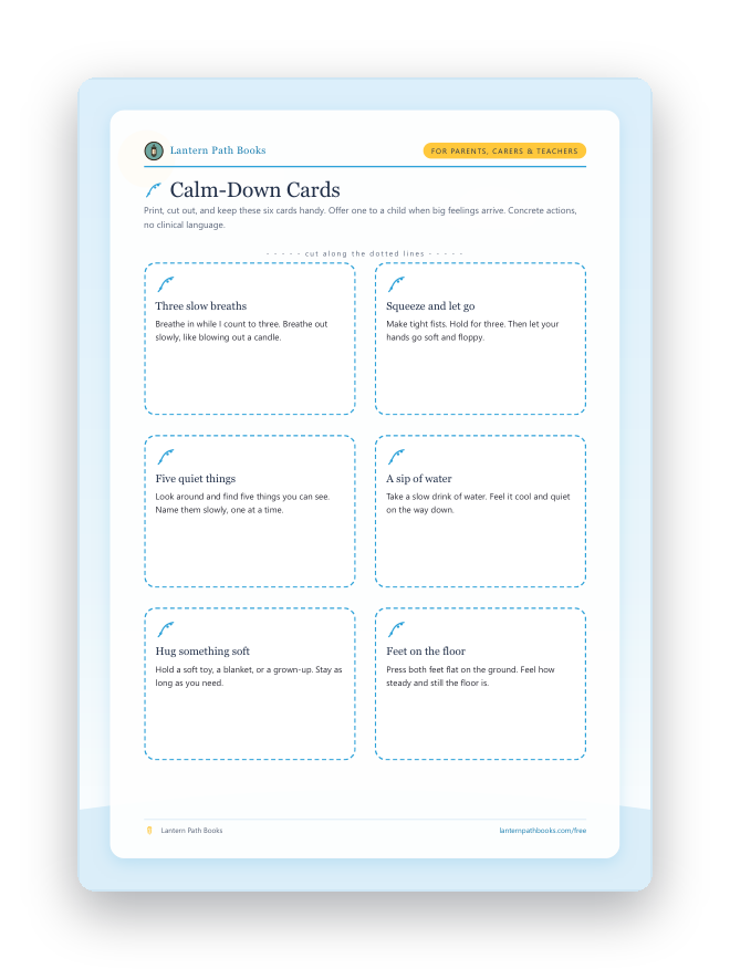 Preview of the printable Calm-Down Cards.