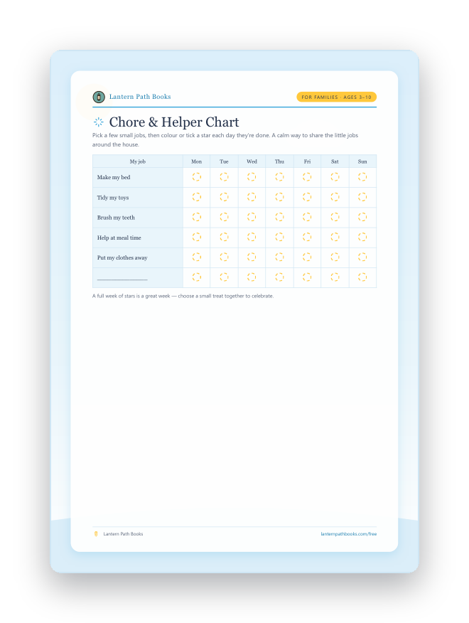 Free chore and reward chart maker from Lantern Path Books