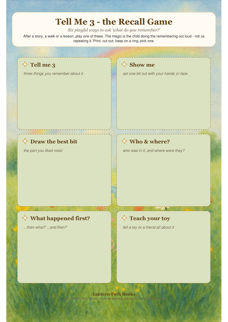Make It Stick, a recall game that helps last week's learning hold.