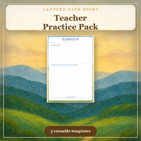 Teacher Practice Templates printable kit from Lantern Path Books