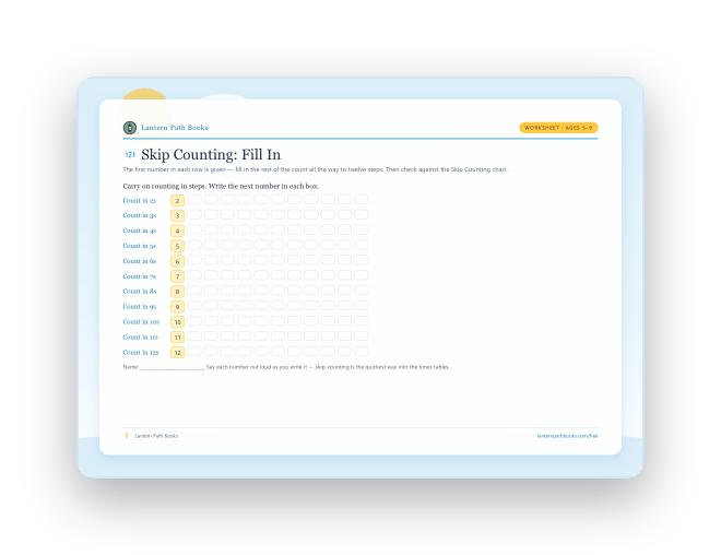 Preview of the Blank Skip Counting (worksheet) printable.